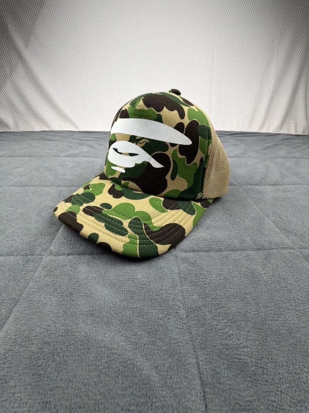 1993 VINTAGE A Bathing Ape (BAPE) ABC Camo Ape Face Mesh Trucker Cap